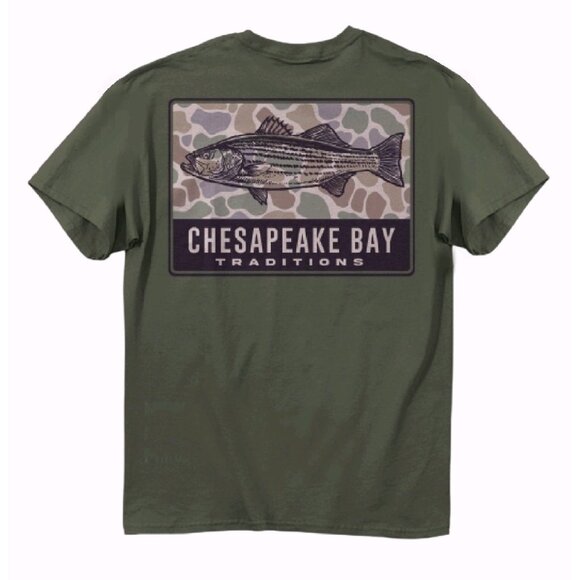 Chesapeake Bay Rockfish Camo Short Sleeve T-Shirt NEW Fast Ship - Picture 2 of 6